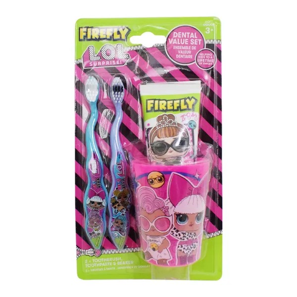 Firefly LOL Surprise 2 Toothbrushes, Beaker & Toothpaste