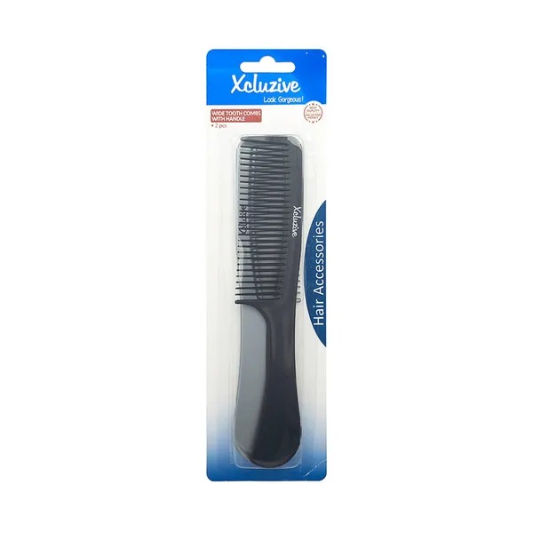 Xcluzive Wide Tooth Combs with Handle 2 Pcs