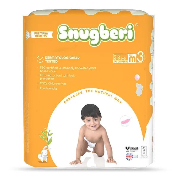Snugberi Diaper Size 3 Medium 6-9 kg - Mega Pack 70's