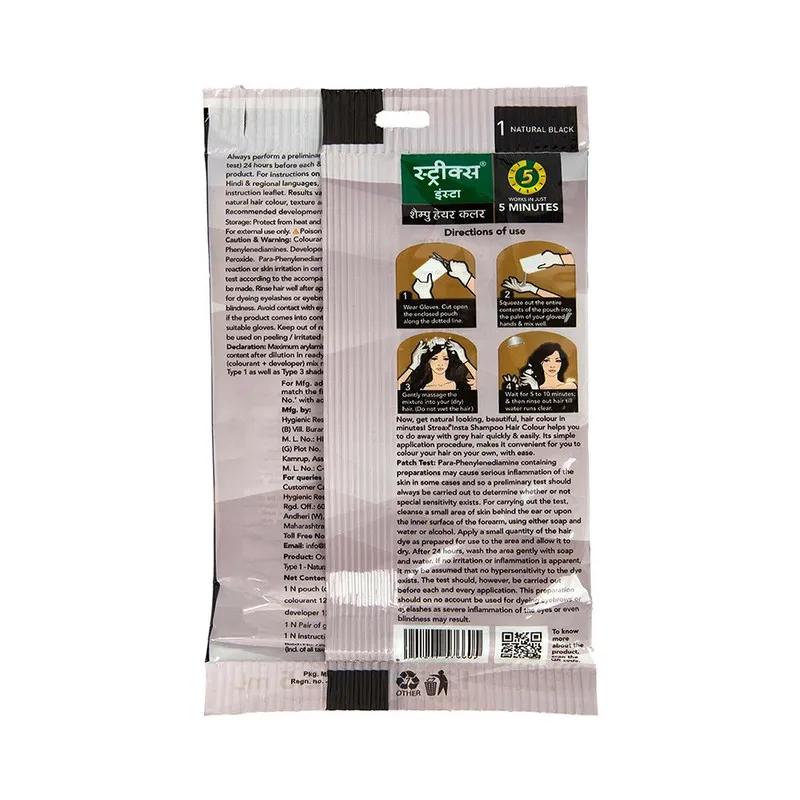 Streax Insta Shampoo Hair Colour 25 Ml - Dark Brown Sachet